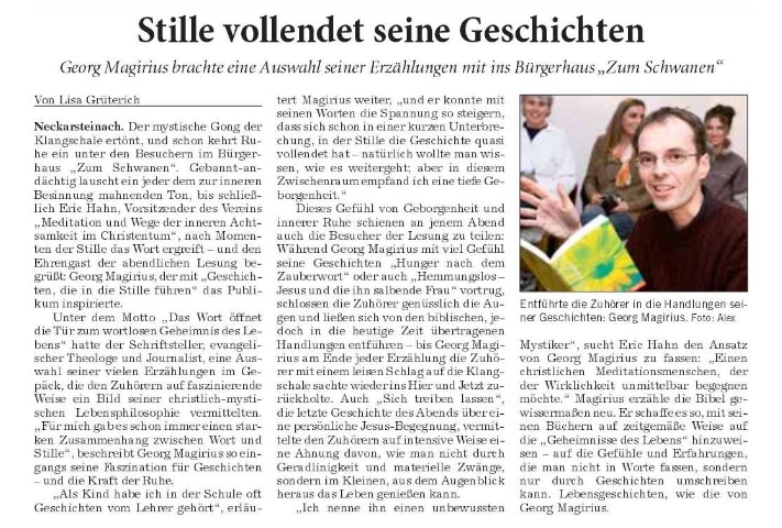 Georg Magirius liest aus "Gott spricht kunterbunt"